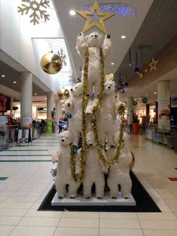 A different kind of 'moving' Xmas decoration, seen in a shopping centre near Poitiers in France.